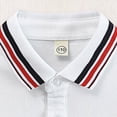 thumbnail image 5 of NIEWTR Boys Short Sleeve Polo Shirt Solid Color Collared Top for Casual Wear（A01-White,4-5 Years), 5 of 7