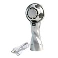thumbnail image 2 of Ventilador portátil mano con forma balón fútbol, ​​recargable, con 6 velocidades y hielo para oficina, camping y hogar. plata, 2 of 8