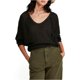 thumbnail image 2 of Free People Suéter con textura para mujer, negro, grande Free People Pull-over, 2 of 2