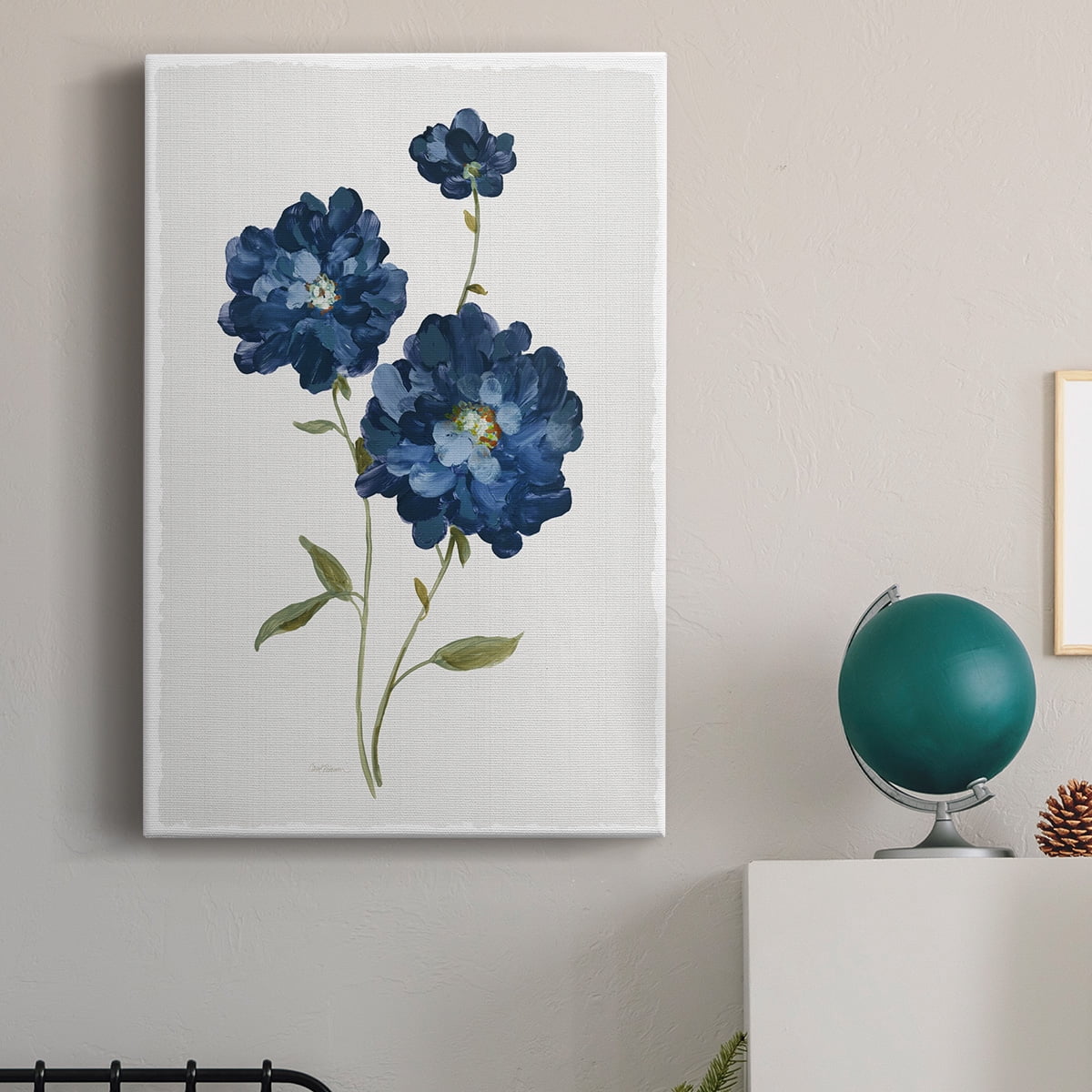 Blue Mums Premium Gallery Wrapped Canvas - Ready to Hang