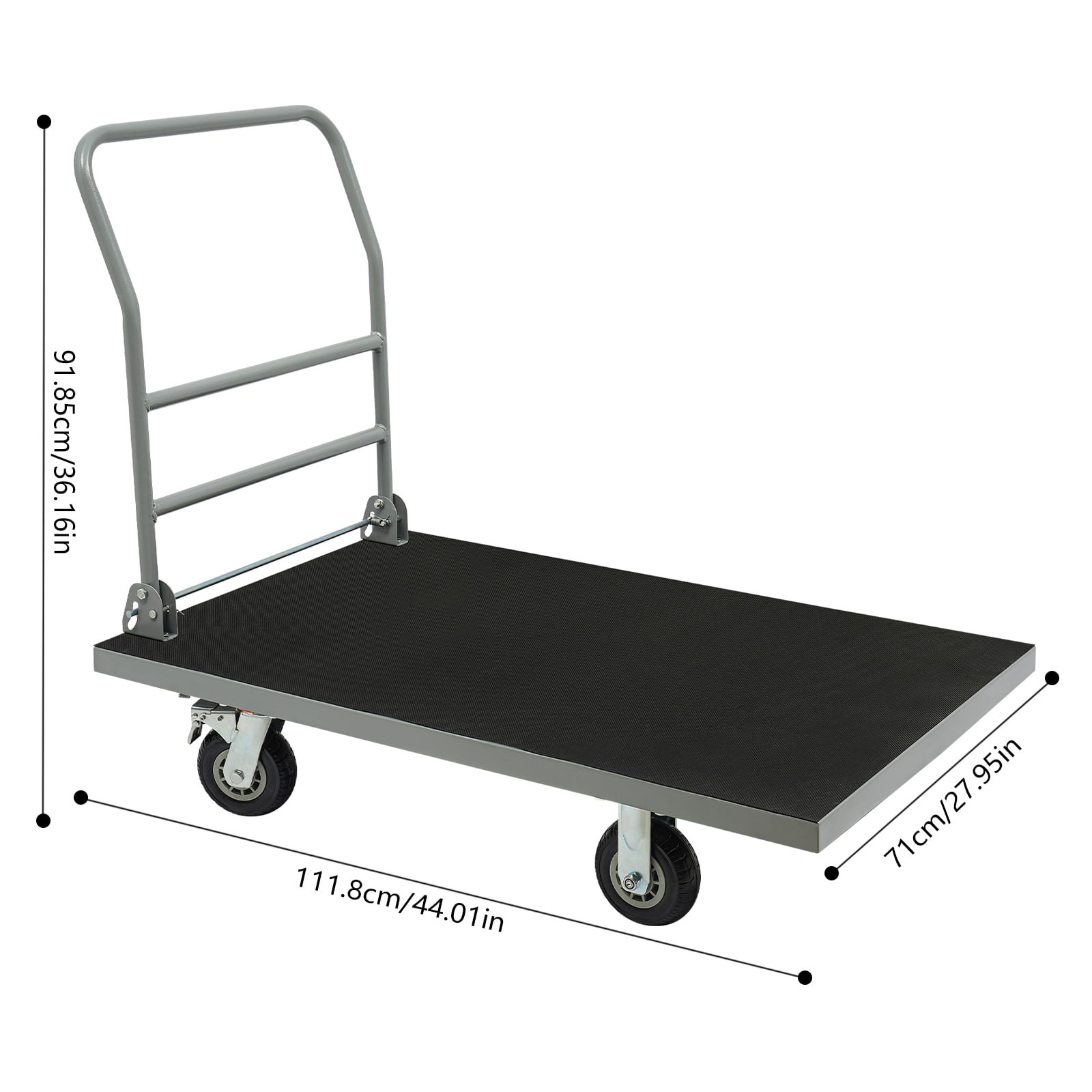 Folding Platform Truck Cart,2500 LBS Load Capacity, Foldable Flatbed Cart,Heavy Duty Platform Hand Truck with 6" 360 Degree Swivel Wheels for Moving Furniture