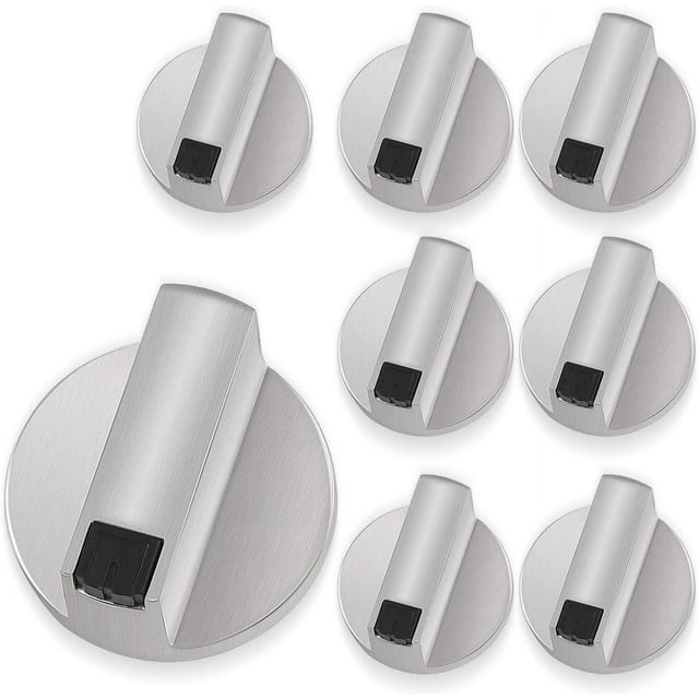 Heat Resistant, Wear Resistant Stainless Steel Gas Stove Knob, Wide Compatibility With Various Models, Pack Of 8, For Easy Installation And Versatile Use In Home Kitchens