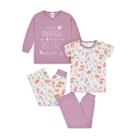 

Gerber Baby Girl & Toddler Girl Snug Fit Cotton Pajamas 4-Piece Set Sizes 12 Months-5T
