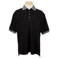 thumbnail image 1 of Tri-Mountain Mercury 197 cotton pique pocketed golf shirt, Large Tall, Black/Gray, 1 of 2