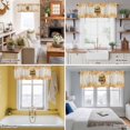 thumbnail image 5 of Honey Sweet Valance Curtain Vintage Bees Spring Insects Linen Texture Window Valances Rod Pocket Short Curtains Window Treatments for Kitchen Bedroom Bathroom Laundry 60" x 18", 5 of 9