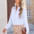thumbnail image 6 of Hilenly Dress Shirts for Women Long Sleeve Button Down Shirts Collared V Neck Office Tops Business Casual Outfits, 6 of 9