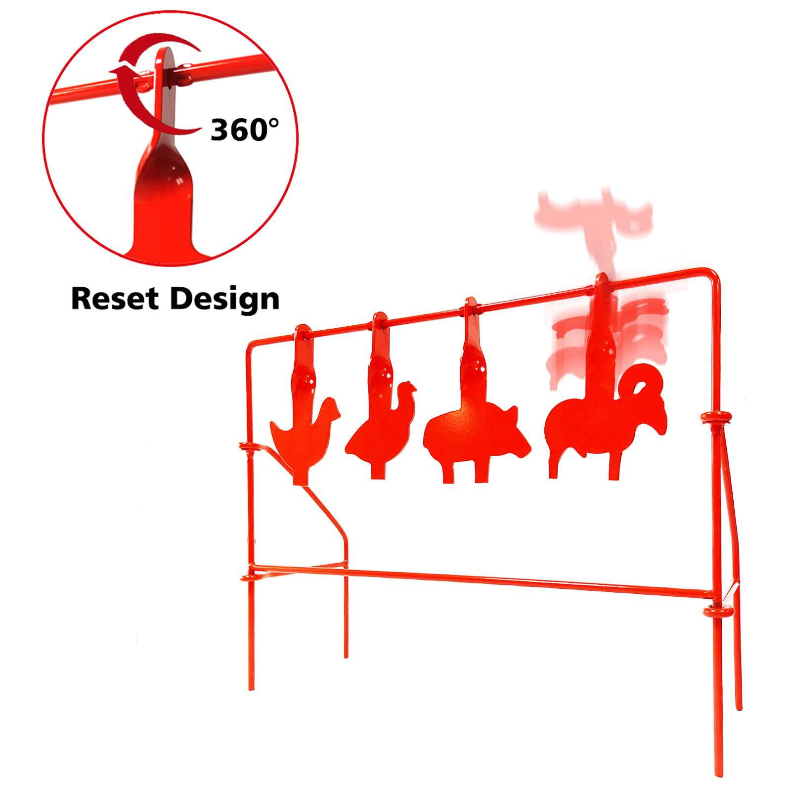 ATFLBOX BB Gun Target Animal Silhouette Heavy Metal Spinning Pellet Airsoft Shooting Target for Outdoor, Rated for .177 .20 Caliber