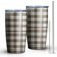 thumbnail image 2 of 20oz Tumblers Green and Red Christmas Plaid Pattern Stainless Steel Vacuum Insulated Double Wall Travel Tumbler Cups Mug with Lid and Straw,Cleaning Brush for Cold & Hot Drinks, 2 of 7
