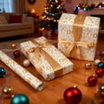 thumbnail image 6 of YIKA Christmas & New Year Wrapping Paper - 118In Roll 80 Gsm Thick Gold-Foil Gift Craft Paper, Suitable For Holiday Present Decorations & Seasonal Packaging C, 6 of 8
