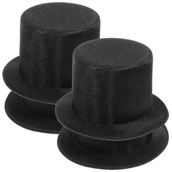 KAKOWELY 4Pcs Mini Cylinder Hats Small Top Hat Decorative Snowman Hat Doll Cap for DIY Crafts Christmas Decoration,3.54X"X3.54"X1.77"