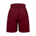 thumbnail image 5 of Iyufng Shorts for Women Plus Size Shorts,Women's Casual Shorts with Elastic Waist Tether Solid Color Straight Leg Short Pants, 5 of 7