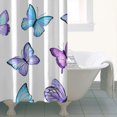 thumbnail image 4 of Purple Blue Butterfly Pattern Shower Curtain 36"x72" ,Bathroom Decorative Shower Curtains Set with 12 Hooks,Modern Waterproof Washable Shower Curtain, 4 of 6