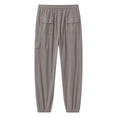 thumbnail image 6 of WAVSUF Men's Athletic Cargo Pants Straight Leg Multi Pockets Loose Fit Fall Sports Comfort Pants Gray L, 6 of 8