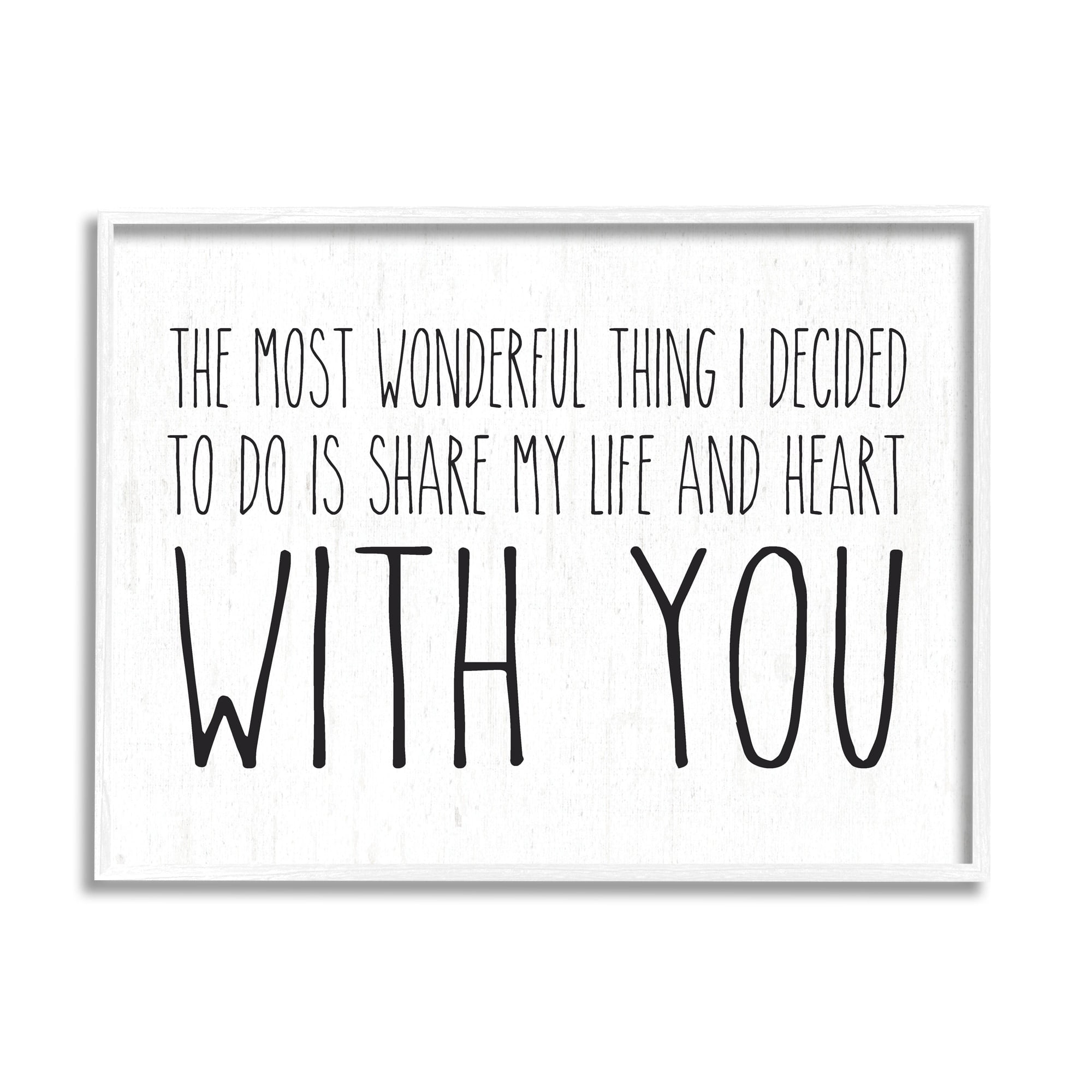 Stupell Industries Uplifting Romance Quote Loving Phrase Birch Pattern Graphic Art White Framed Art Print Wall Art, Design by Lettered and Lined