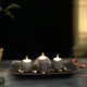 thumbnail image 3 of Candelabro de diseño de ratán, candelabro de resina para fiesta. 3 procesadores, 3 of 8