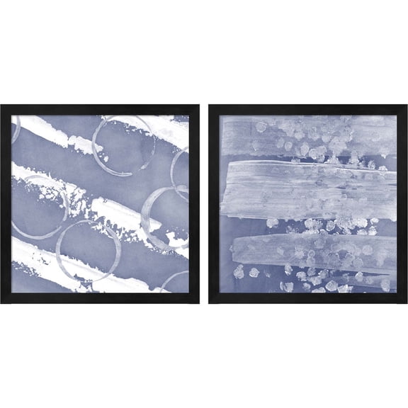 Great Art Now Indigo Rule B by Megan Meagher, 2 Piece Framed Art Set Each 13"W x 13"H