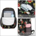 thumbnail image 4 of Pioneer Flower Floral Print Pattern 17" School Backpacks for Teens,Waterproof Oxford Fabric,S-Shape Padded Straps for School,Travel,Hiking,Camping, 4 of 5