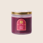 AUTUMN CHERRY Aromatique Textured Glass Metal Lid 6 oz Scented Jar Candle