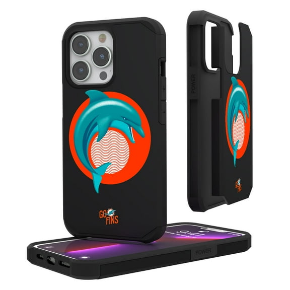 Keyscaper Black Miami Dolphins iPhone Rugged Case