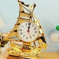 thumbnail image 3 of Kugisaki Alarm Clock Vintage Sailboat 2 in 1 Wall Clock & Tabletop Desk Decorative Clock for Living Room Bedroom Bedside Desk, 3 of 7