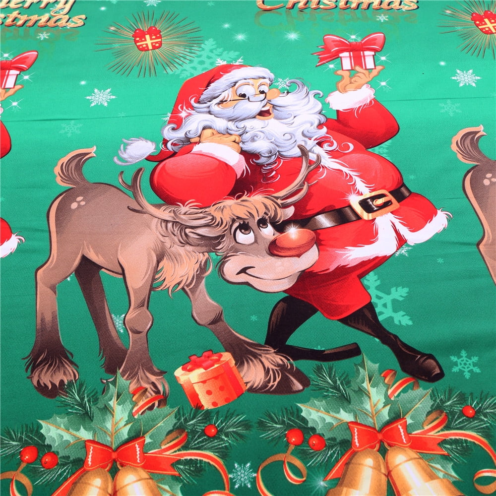 Green Essen Duvet Cover queen Size Happy Christmas Santa Claus Tree Gift Box Printed Quilt Cover Christmas Bedding Set New Year Gifts for Kids