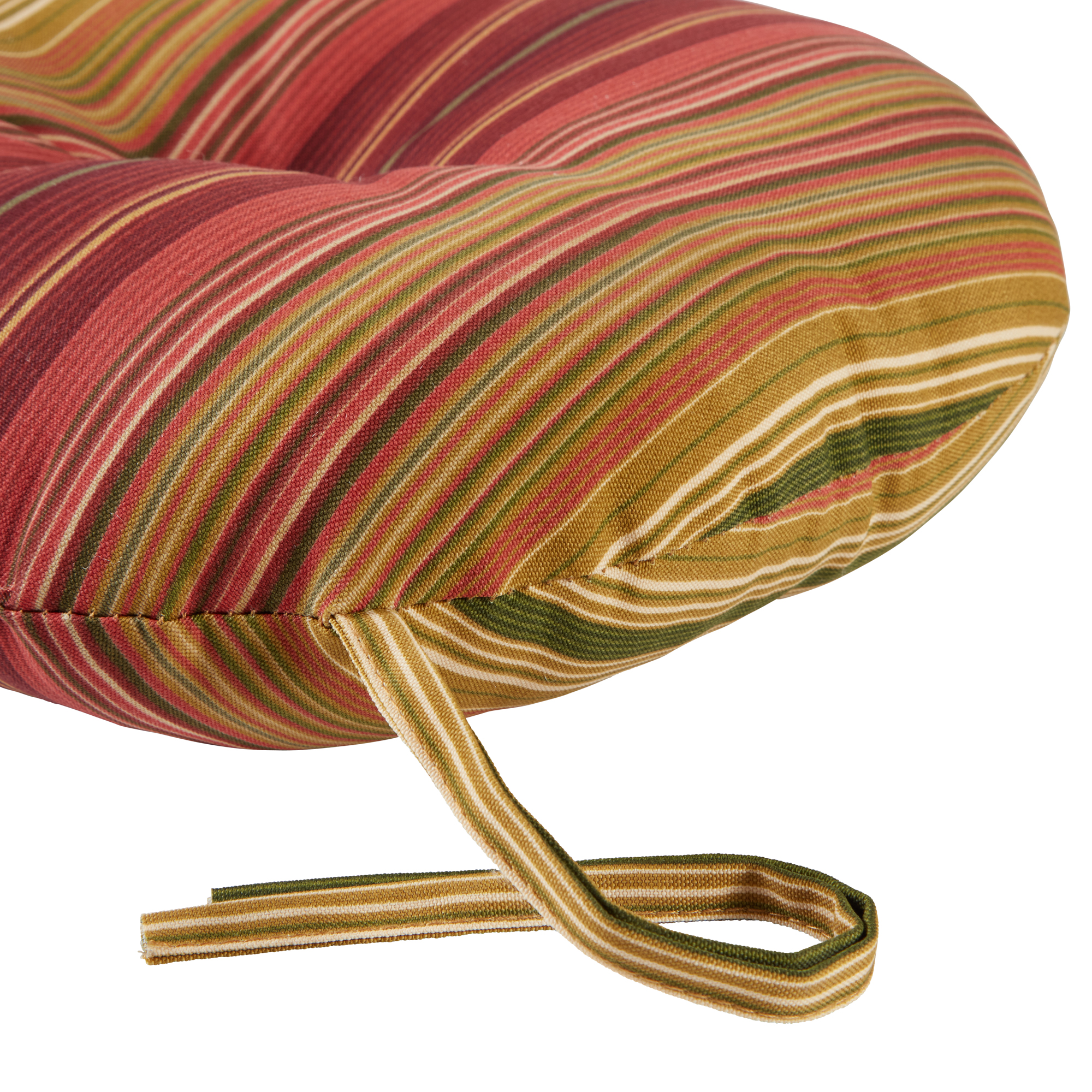 Greendale Home Fashions Kinnabari Stripe 15 in. Round Outdoor Reversible Bistro Seat Cushion (Set of 2) - image 4 of 6