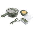 thumbnail image 2 of Fruit Vegetable Grater, High Temperature Resistant Keep Freshing Potato Slicing Machine Versatile With Drain Basket For Restaurant Grey,Green, 2 of 8