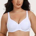 thumbnail image 5 of MELENECA Women's Plus Size Minimizer Underwire Full Coverage Unlined Seamless Cup Bras White 36E, 5 of 6