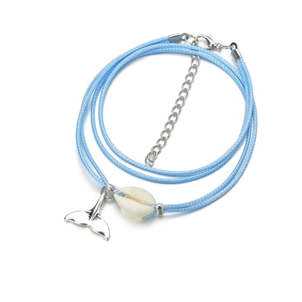 Guardurnaity 3 piezas de pulseras de tobillo con colgante de cola de pez, decoraciones, tobilleras de aleación, abalorio de concha elegante, diario, Ropa, zapatos y accesorios Miscelánea Guardurnaity AP010699-00