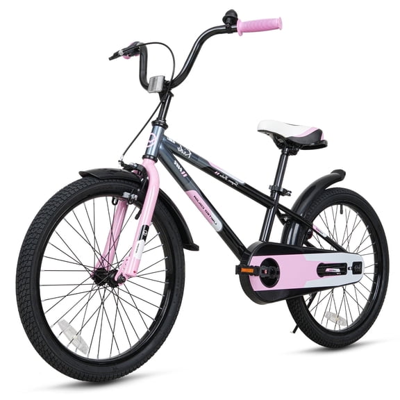 Hykolity Kids Bike Boy Girl Bicycle 20 inch for Children Age 6-12 Height 48-62" Child Sport Bike BMX Handbar includes Training Wheel Black Pink