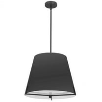 Dainolite PST-184P-MB-BK 4 Light Incandescent Pendant, Matte Black with Black Fabric Shade