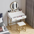thumbnail image 2 of Spirich LLC LED Lights Sensitive Touch Button Vanity Tables & Table & Bench Sets White /Gold, 2 of 6