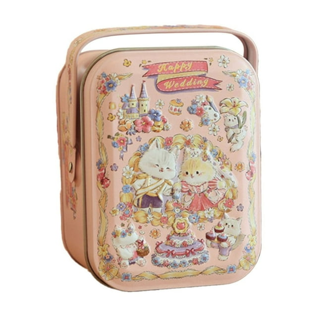 Handheld Tin Box Cookie Can Rabbit Pattern Candy Baking Packaging Packaging Box Wrist Box Red Rabbit Cake