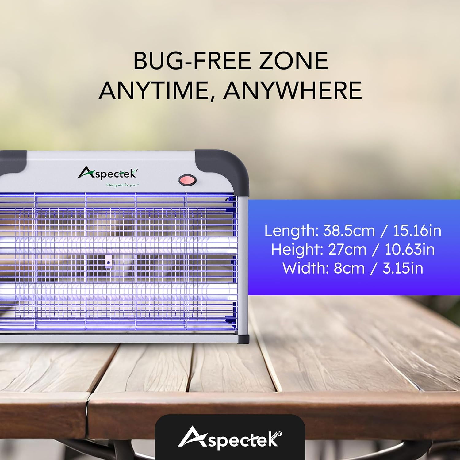 Upgraded Aspectek 20W Electric Bug Zapper with 2 Extra Bulbs.