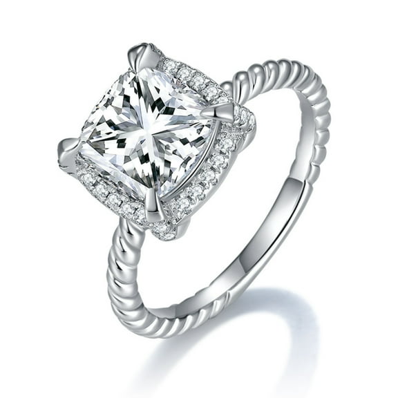 1 Carat Moissanite Engagement Rings for Women D Color VVS1 925 Sterling Silver Cushion Cut Moissanite Rings Lab Created Diamond Promise Rings Simulated Diamond Wedding Bands