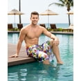 thumbnail image 4 of HAPPY BAY Men's Pareo Swim Trunk Holiday Sarong Long Beach Wrap One Size Purple, Hawaiian Summer Vacation Party, 4 of 6