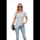 thumbnail image 4 of Blusas Lisas de Cuello Redondo y Corta para Mujer, 2025, Nuevas Blusas Holgadas de Verano, Lindas, Grises, XXL, 4 of 10
