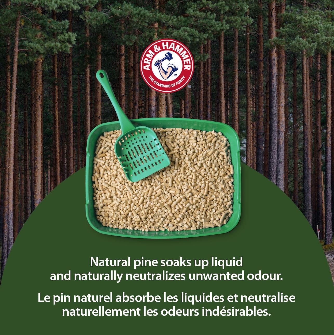Litière pour chat naturelle non agglomérante Feline Pine Arm & Hammer, 9,07 KG, parfum naturel de pin, contrôle efficace des odeurs, sécuritaire pour les chatons Pin naturel