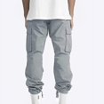 thumbnail image 4 of Pants For Men Solid Casual Multiple Pockets Outdoor Straight Type Fitness Long Pants, 4 of 4
