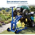 thumbnail image 4 of Garvee Lawn Mower Lift Jack 550 Lbs Capacity, Adjustable Width and Height, Zero Turn Mower Lift with 2pcs 3.3ft Straps, Safety Lock, for Tractors, ATVs, UTVs, Blue, 4 of 8
