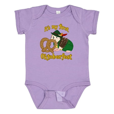 

Inktastic It s My 1st Oktober Fest Cute Hedgehog with Pretzel Gift Baby Boy or Baby Girl Bodysuit