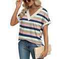 thumbnail image 3 of Ronuti Womens Summer Tops Short Rolled Sleeve Shirts 2026 Fashion V Neck Clothes, 3 of 7