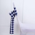 BalsaCircle 5 Gingham Checkered Polyester Chair Sashes Navy Blue White ...