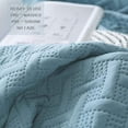 thumbnail image 5 of KASENTEX Coverlet 3-pc Mini Quilt Set - All-Season Lightweight Ultra Soft Bedding Stonewashed Blanket - Heat-pressed 2-Tone REVERSIBLE Color, KING + 2 King Shams, Aqua Green/Fairest Jade, 5 of 5