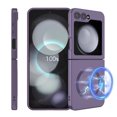 thumbnail image 2 of Elegant Choise Case with Screen Protector for Samsung Galaxy Z Flip 5 5G Liquid Silicon Magnetic Mag Safe Cover with Camera Lens Film, Purple, 2 of 16