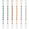 thumbnail image 1 of Pinza para chupetes Eascrozn de silicona, paquete de 6 unidades, para bebés y niñas, 1 of 7