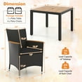 thumbnail image 3 of Gymax Set Of 5 Patio Dining Table Set for 4 Rattan Conversation Set w/ Umbrella Hole, 3 of 7