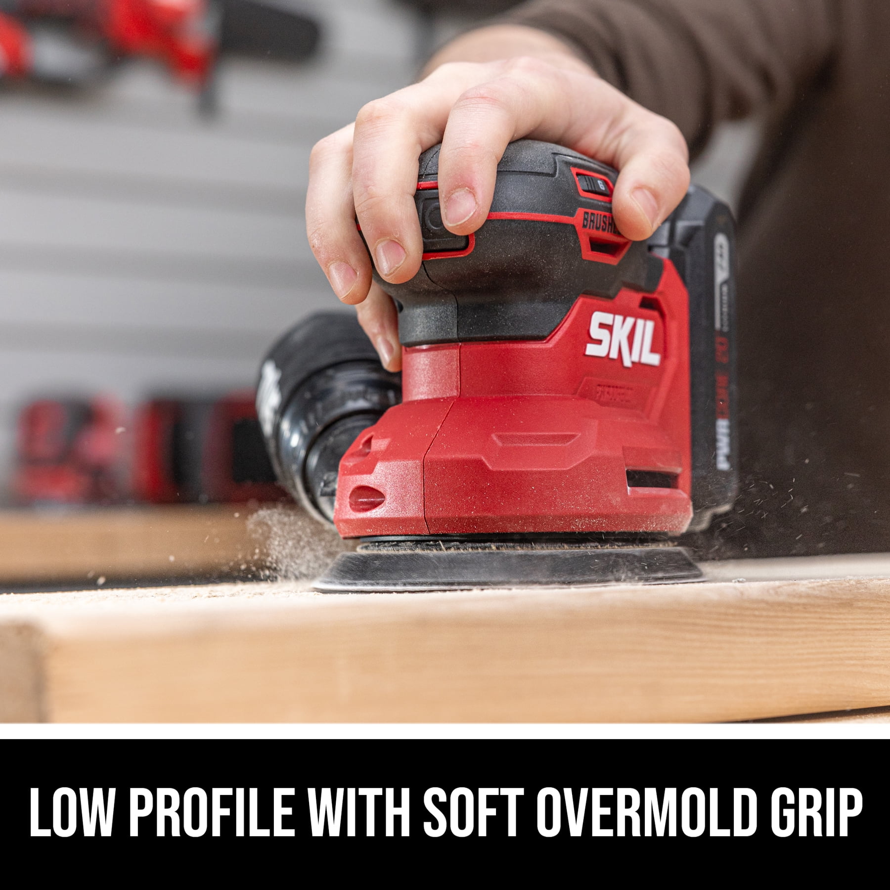 SKIL 20V Brushless Random Orbital Sander Kit Including 20V 2.0Ah battery and Charger-SR7603B-10