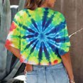 thumbnail image 4 of Posijego T-Shirts Teinture sur Nœuds Graphiques pour Femmes Été Décontracté Col Rond Manches Courtes Crop Tops, 4 of 6