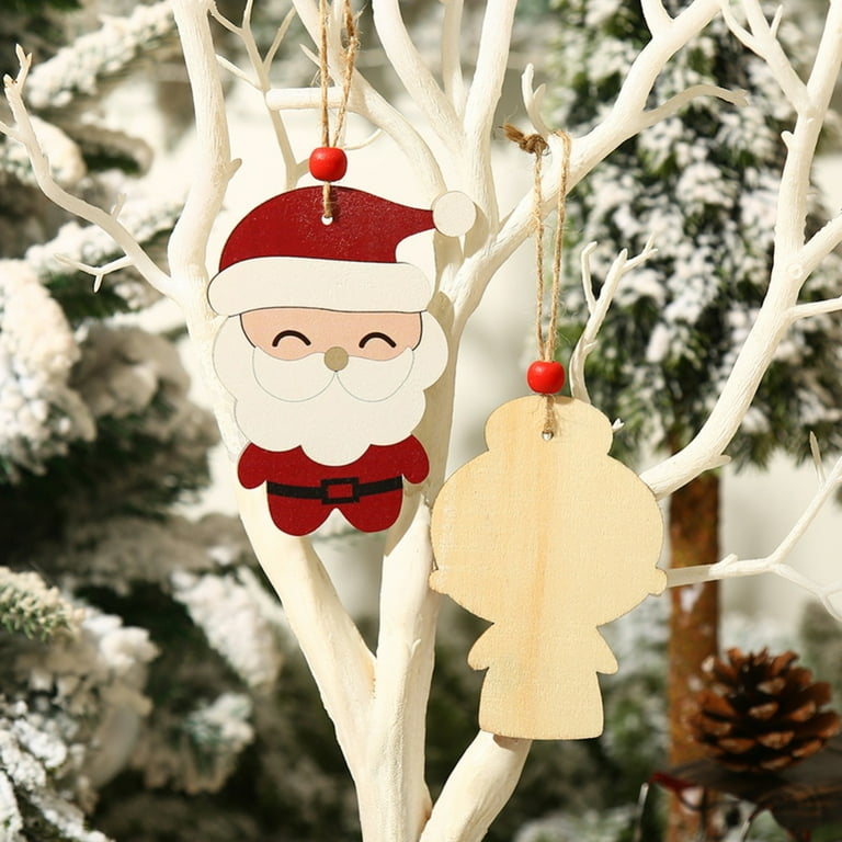Zsiparty 341 Pcs Wooden Christmas Ornaments Unfinished, DIY Wooden  Ornaments to Paint for Christmas Tree Decorations 